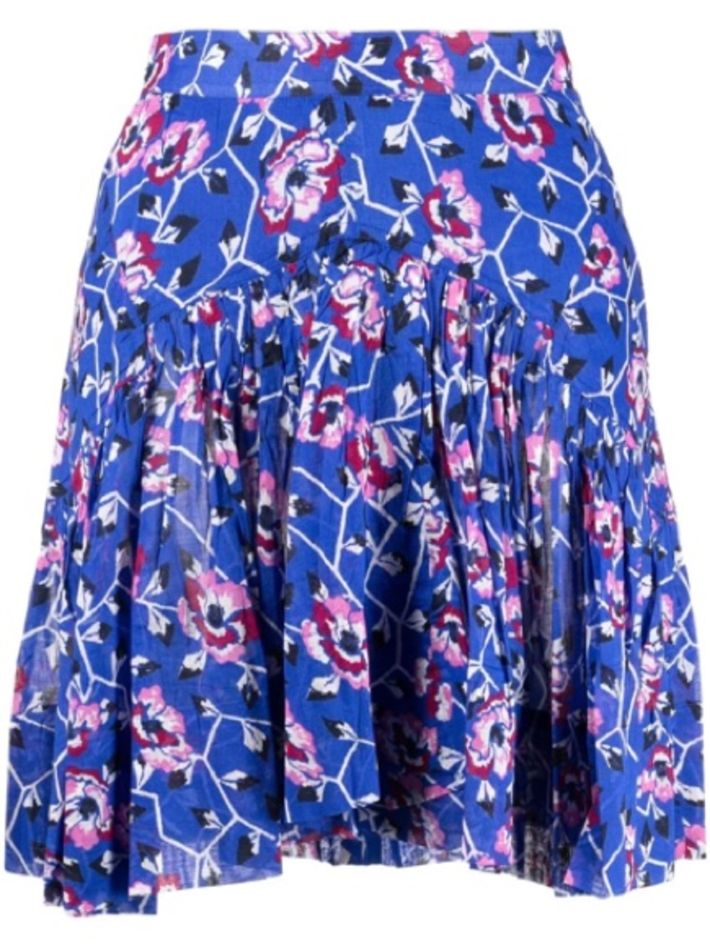Isabel Marant Étoile Saureena Floral Mini Skirt Electric Blue Size 34 NWT